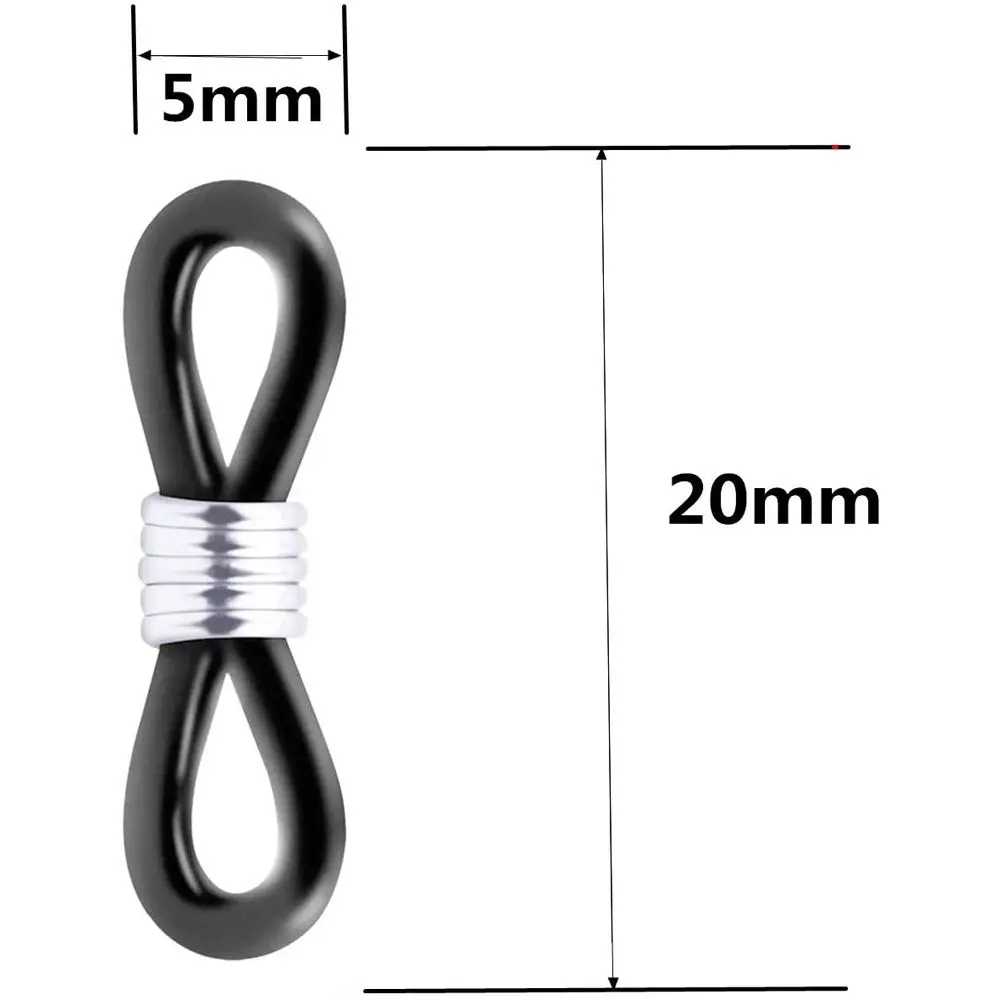 thumbnail image 2 of Silicone Glasses Strap Ends Adjustable 40 Pack Eyeglass Chain Connectors - Adjustable Anti-Slip Strap Ends For Glasses Anti-slip Eyewear Strap Holders 2 of 11