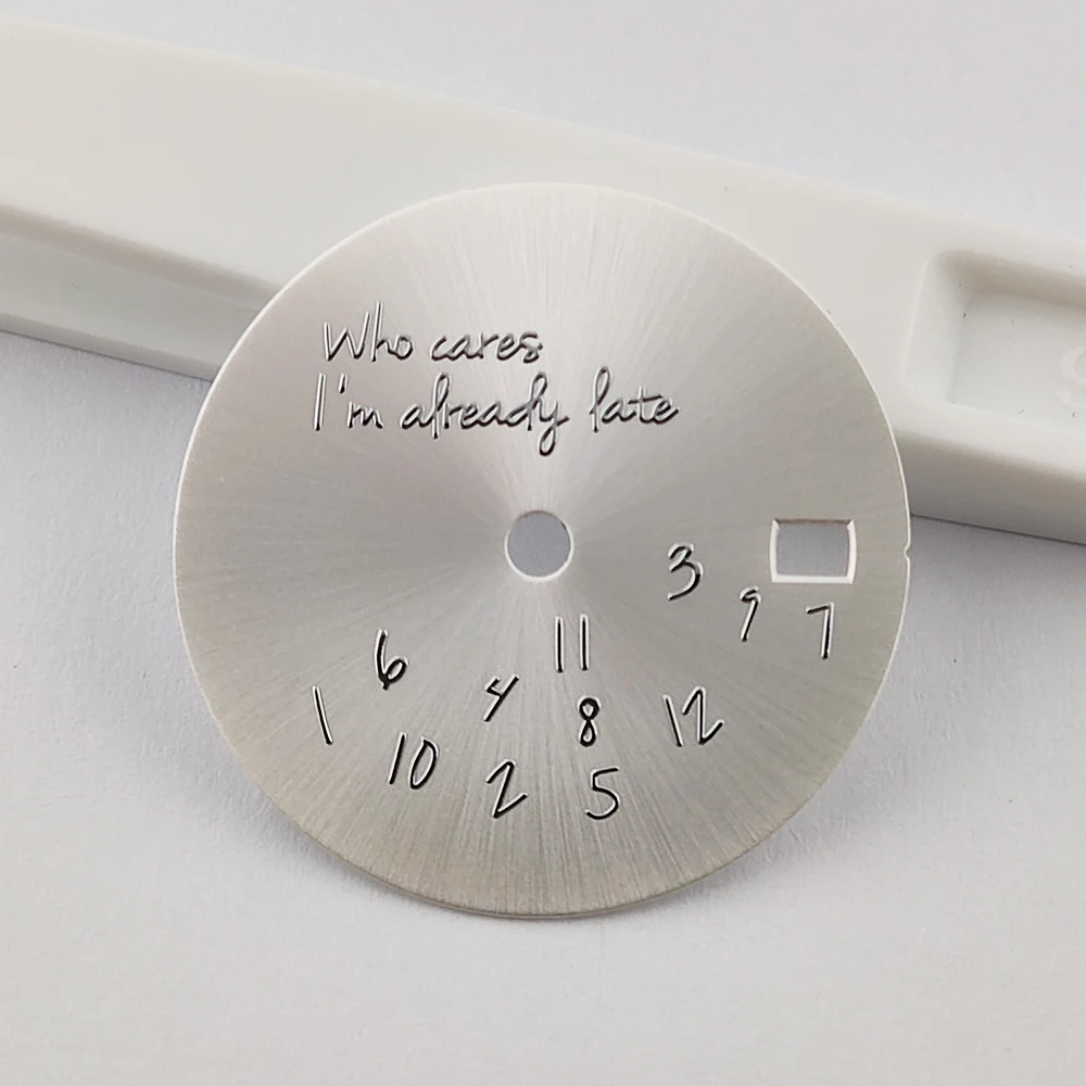 28.5mm Watch Dial nh35 Dial Silvery Text Sterile Watch Parts Face Fit NH35/36 Movement