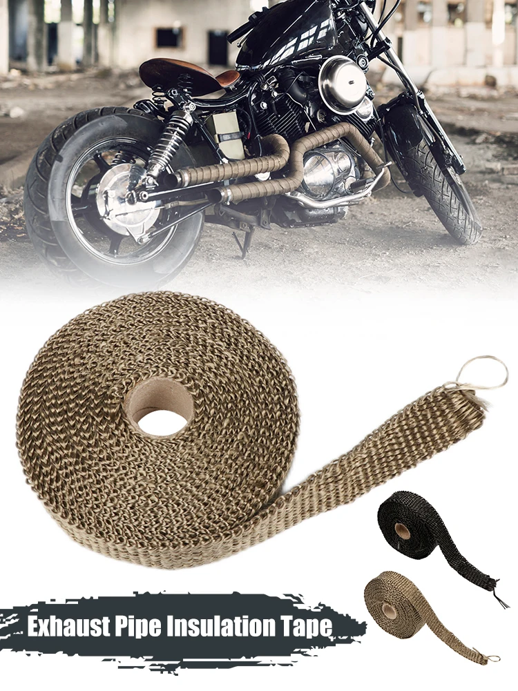MotorcycleExhaustThermalTapeHeaderHeatWrapManifoldInsulation