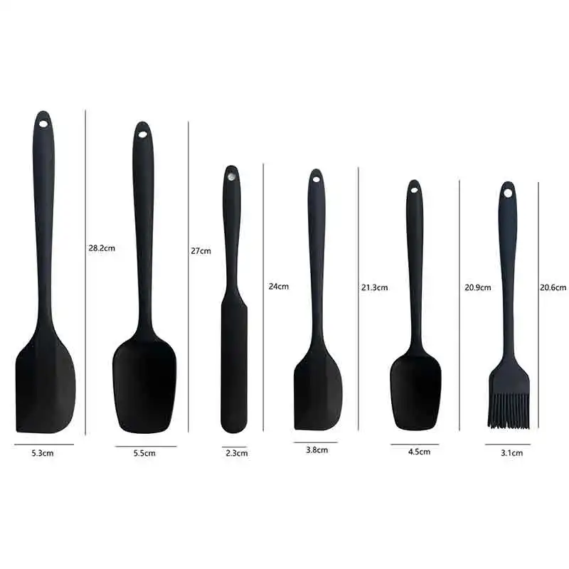 Description Picture 5 of item6 Pieces Silicone Spatula Set Food Grade Non Stick Heat Resistant Cream Spatulas Turner for Cooking Baking Mixing Baking Tools