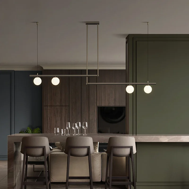 Modern Nordic Chandelier LED Minimalist Hanging Lamp Glass Pendant Light for Home Decoration Dining Table Restaurant Appliances 3