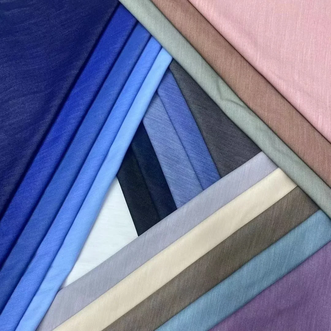 Summer Elastic Cotton Ice Silk Denim Fabric Non-fading Jeans Fabric for Pants And Skirts High Quality Chinese Origin