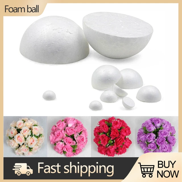 2 Pack Half Sphere Foam Balls for Crafts - 8 Large Hollow Dome