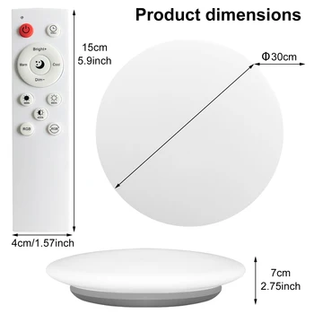 28W Smart WIFI LED Ceiling Light for Living Room RGB-CCT APP Remote Dimmable Music Speaker Ceiling Lamp with Alexa Google Home 2