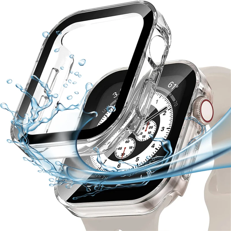 Durable Waterproof Tempered Glass Screen Protector Cover with Hard Bumper