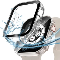 Durable Waterproof Tempered Glass Screen Protector Cover with Hard Bumper for Series 4 5 6 SE 40mm (Transparent)