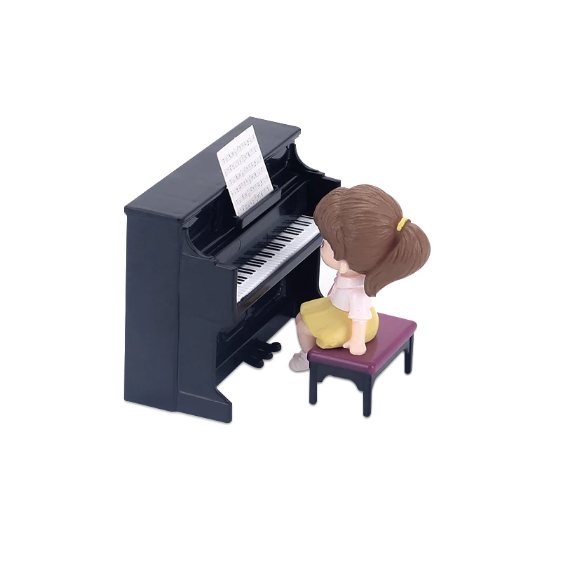Mini Piano Toy Dollhouse Furniture Musical Instrument Model For Kids Children Gift