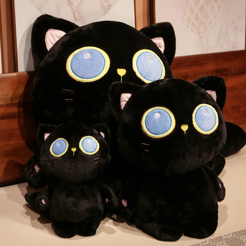 40CM Kawaii Black Cat Pillow Plush Doll Toys Cute High Quality Cartoon Animal Gifts for Boys Girls Friends Decorate Childrens puluz 40cm folding 72w 5500k studio shooting tent soft box photography lighting kit with 4 colors black orange white green backdrops us plug