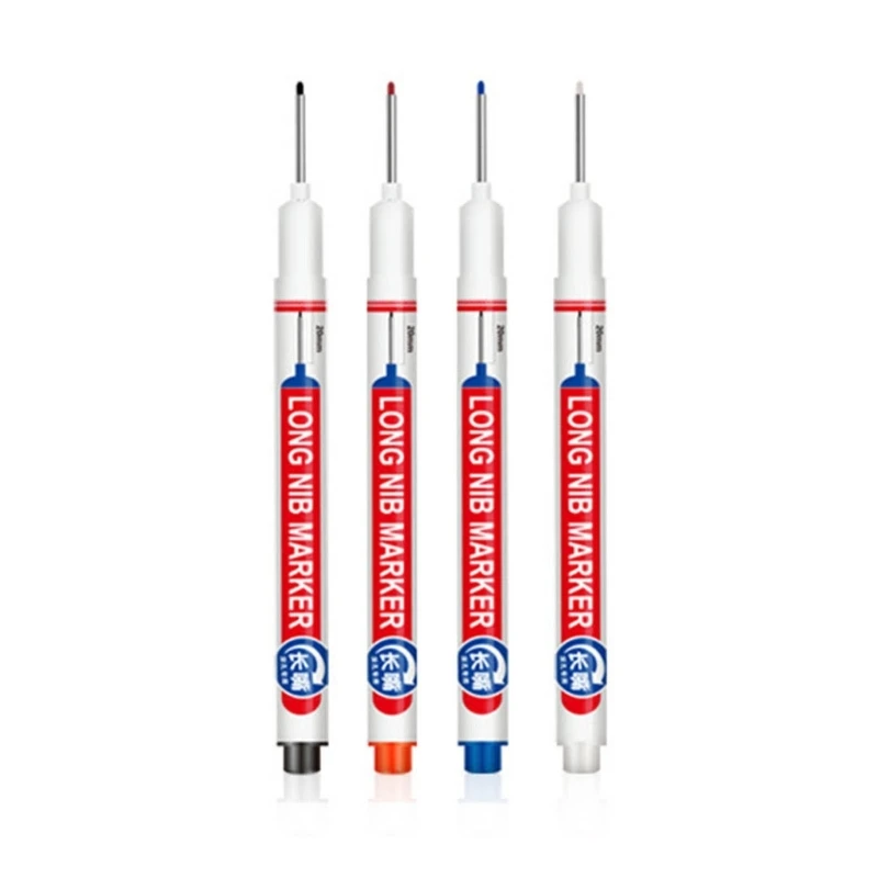 12 Pieces Oil-based Marker Pen 20mm Deep Hole Marker Pen Long Nose Quick-drying Oil-based J60A