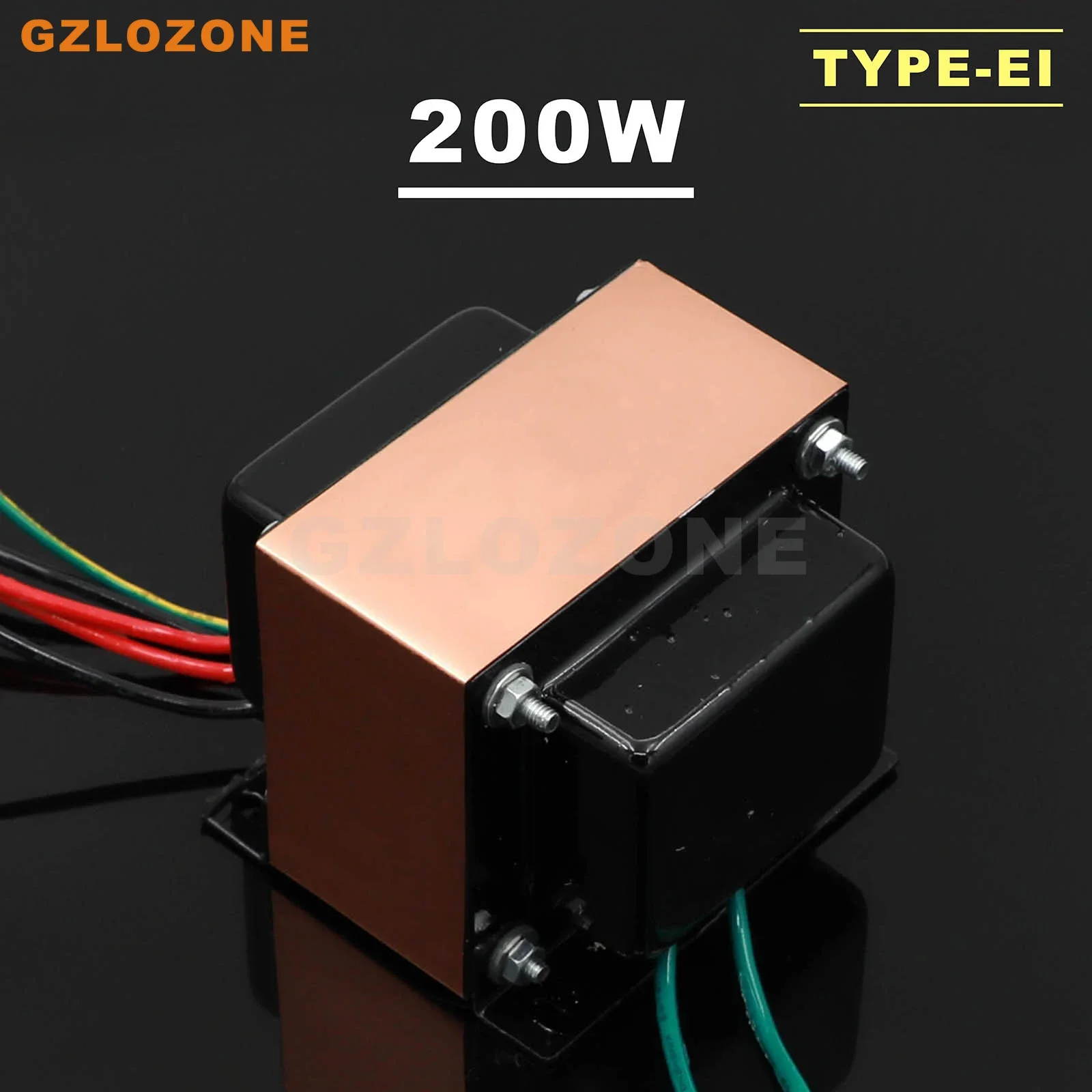 

115V/230V OFC 200W Type-EI transformer 200VA 19V-0-19V/28V-0-28V/36V-0-36V With copper foil shield (Accept custom)