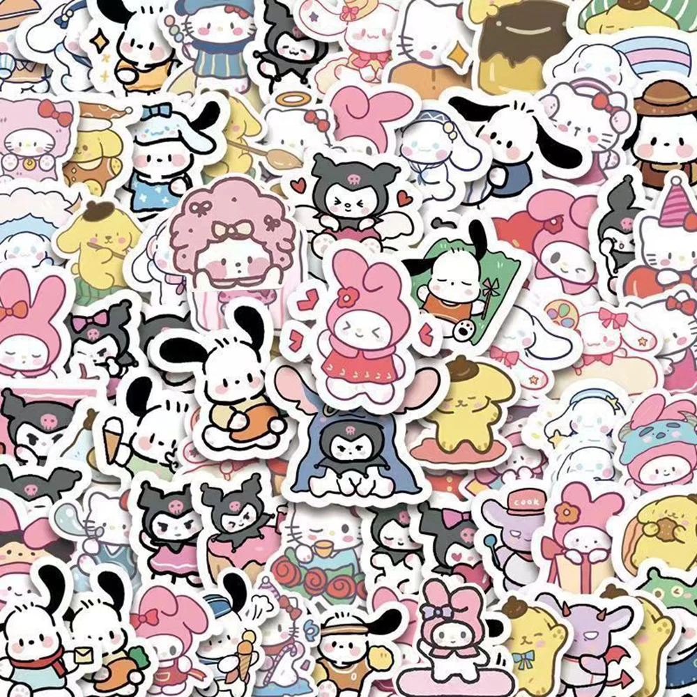 

10/30/50pcs Kawaii Cartoon Decoration Stickers Kuromi My Melody Decals Laptop Notebook Phone Suitcase Aesthetic Sticker Kids Toy