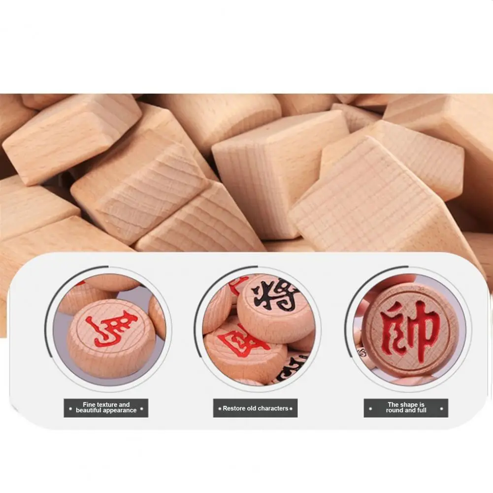 Wooden Chess Pieces Traditional Chinese Xiangqi Chess Set with Wooden Pieces Plastic Board Strategy Game for Teens Adults Travel