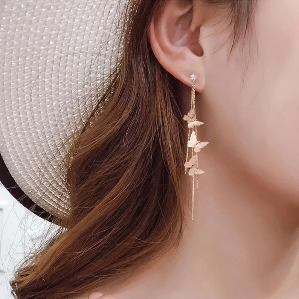 Classic Butterfly Drop Earrings For Women 2022 Trending Fashion Korean Trendy Pendientes Earring Unusual Pendant Jewelry Female