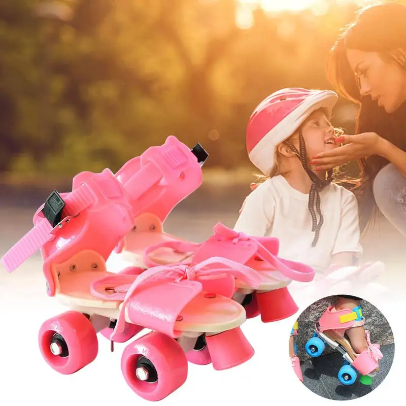 4 Wheels Skates Skates Rolling For Child With 4 Wheels Simple Design Easy To Wear Skates For Boys Girls Daughter Son