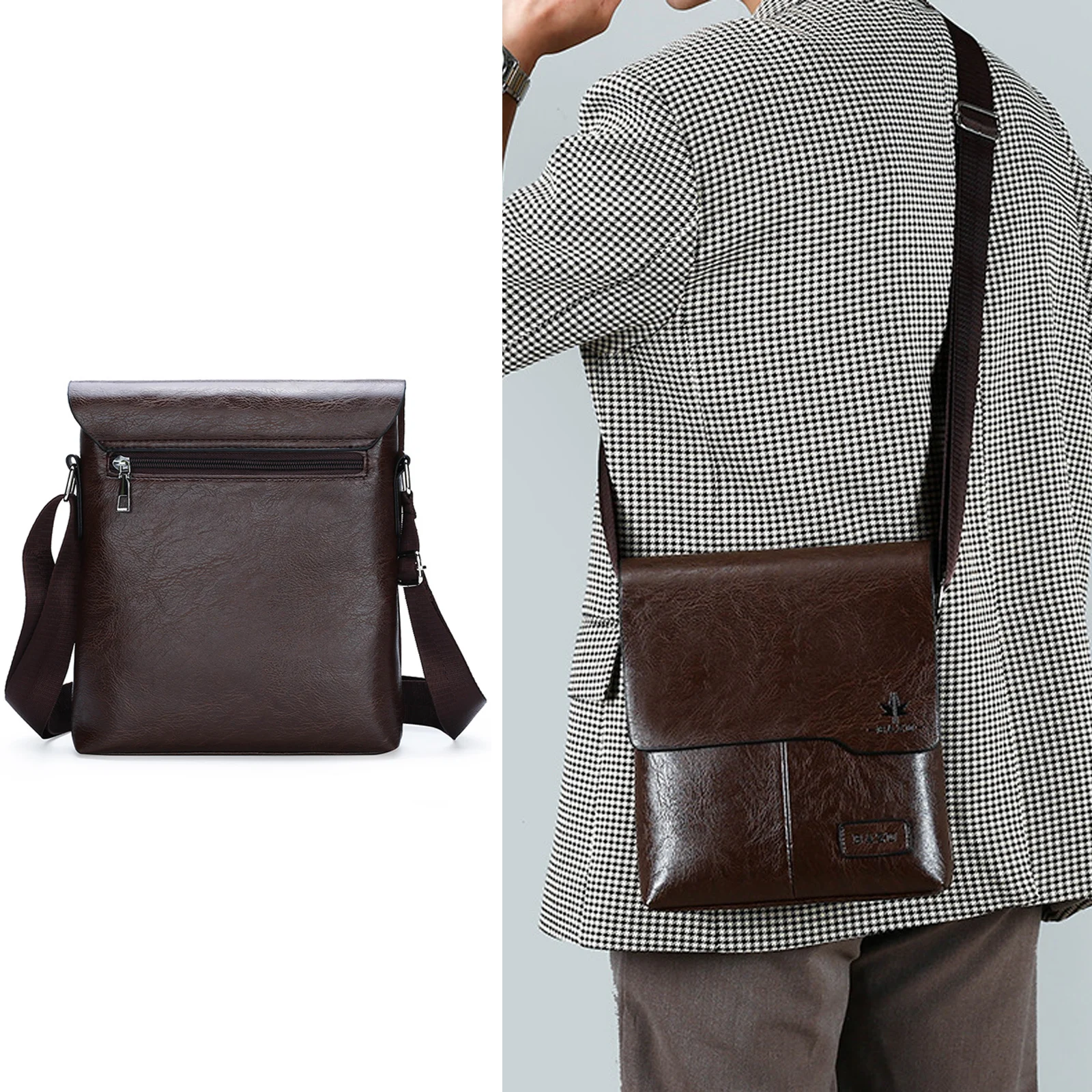 

Модные Винтажные Сумки-мессенджеры, мужская кожаная сумка через плечо, мужская сумка, коричневая черная Боковая Сумка, деловая сумка через плечо для мужчин