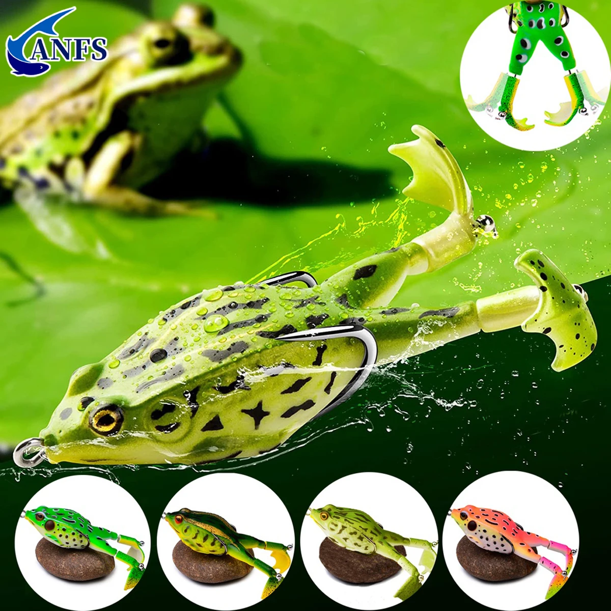 Leurre grenouille surface double hélices pour pêche black bass, brochet et silure