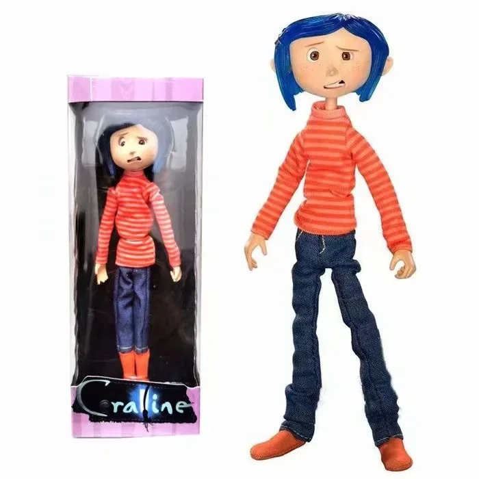 NECA Coraline 액션 피규어 wybie blythe 자동차 룸 장식 노란색 부츠 비옷 figura 인형 소녀 어린이 영화 필름 Bratz 장난감