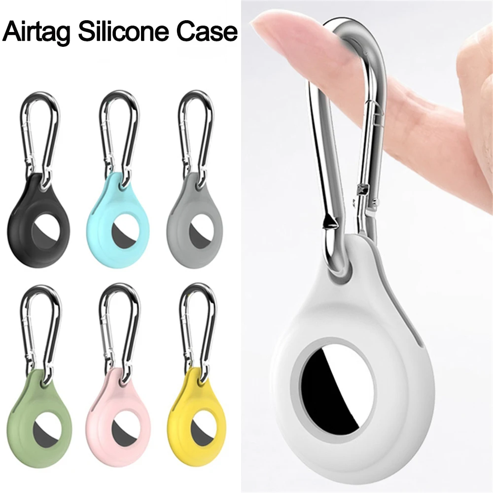Anti Lost Tracker GPS Locator Anti Lose Tracker Item Locator Key Chain Locator Anti Lost Locator Key Finder Keychain Accessories GPS Airtags Tracking Device Cover Anti Loss Dog Tracker Locator Airtag Liquid Silicone Portable Keychain for Apple Air Tag Case