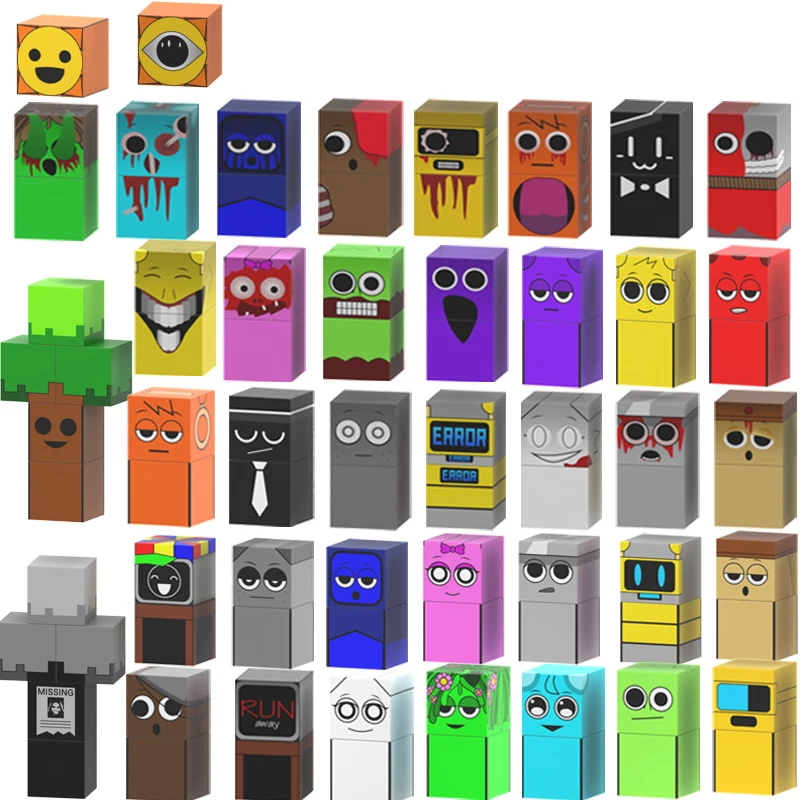 Magnetic Building Blocks Sprunki Magnetic Blocks Incredibox Music Game 20 Figures Magnetic Cube Toys for Sensory STEM Education Preschool Magnet Toys