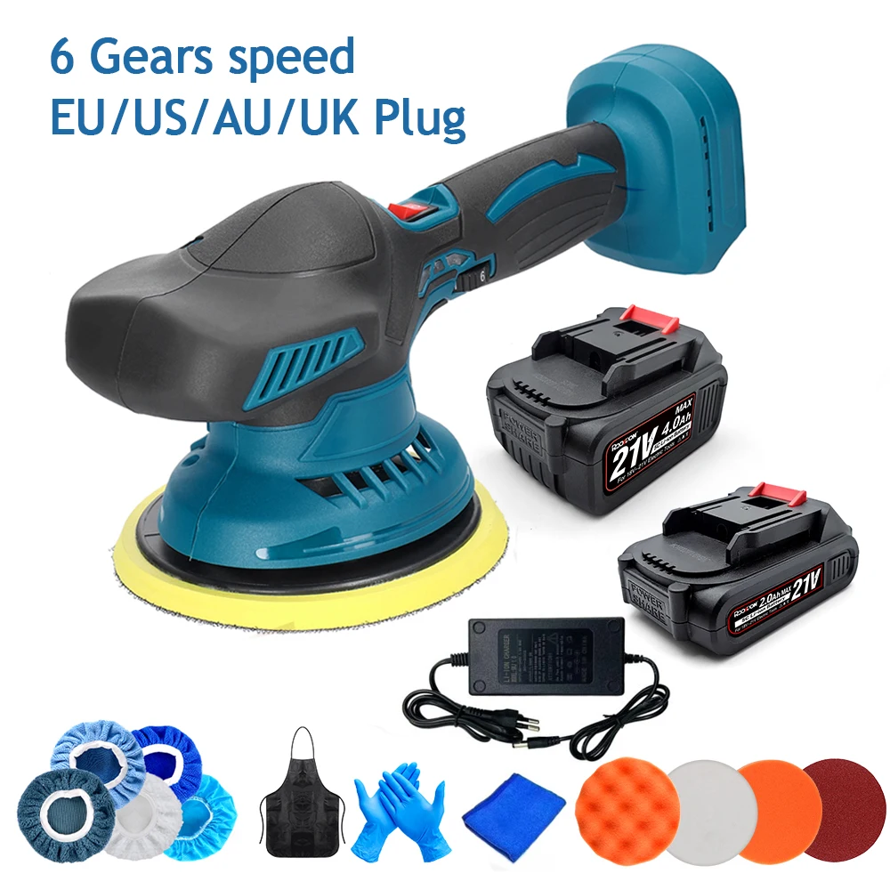 Cordless Car Polisher 6 Gears Electric Auto Polishing Cleaning Metal Waxing Wood Sanding Rust Removal Tool For Makita Battery car polisher cordless car polisher electric polisher