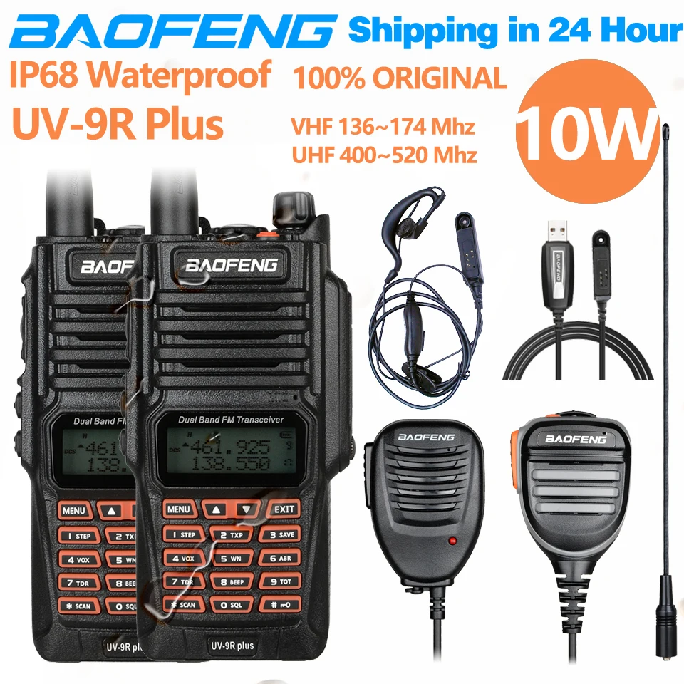 Baofeng UV-9R Plus IP67 Waterproof Dual Band 136-174/400-520MHz