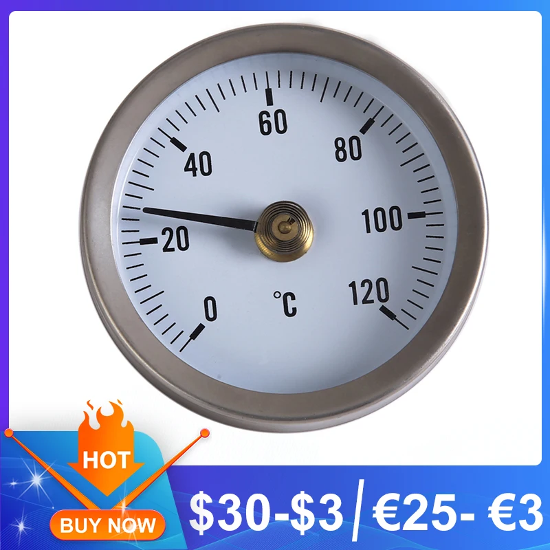 63mm Zifferblatt Edelstahl Clip-auf Frühling Rohr Temperatur bimetall  thermomet Testing Messer Rohr Oberfläche Thermometer 0