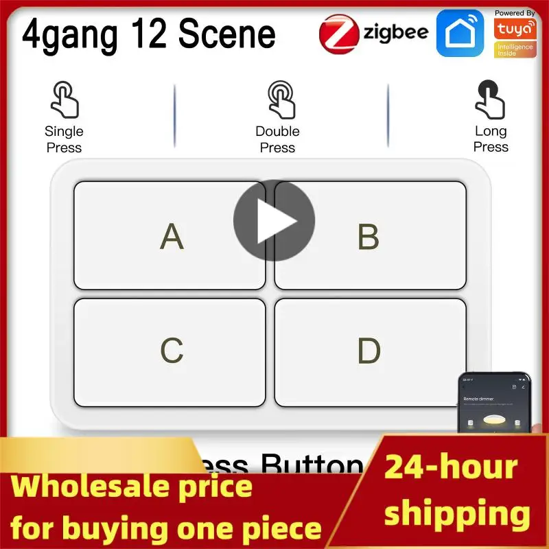 

Умный дом, одна клавиша, быстрое переключение, беспроводной переключатель, новый умный кнопочный переключатель, работает с Gateway Tuya 4gang