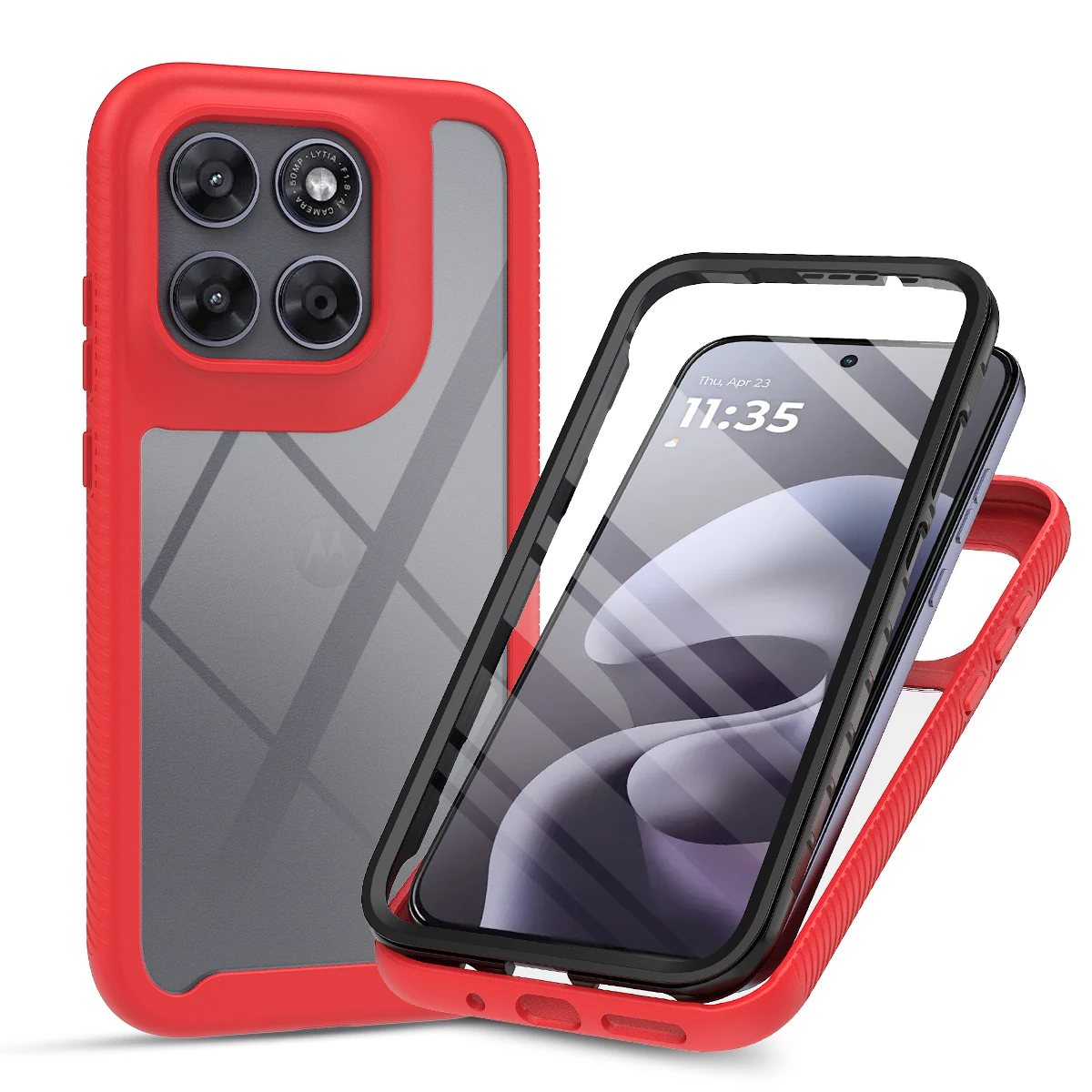 Transparent Shockproof Armor Phone Case with Full Coverage Screen Protector