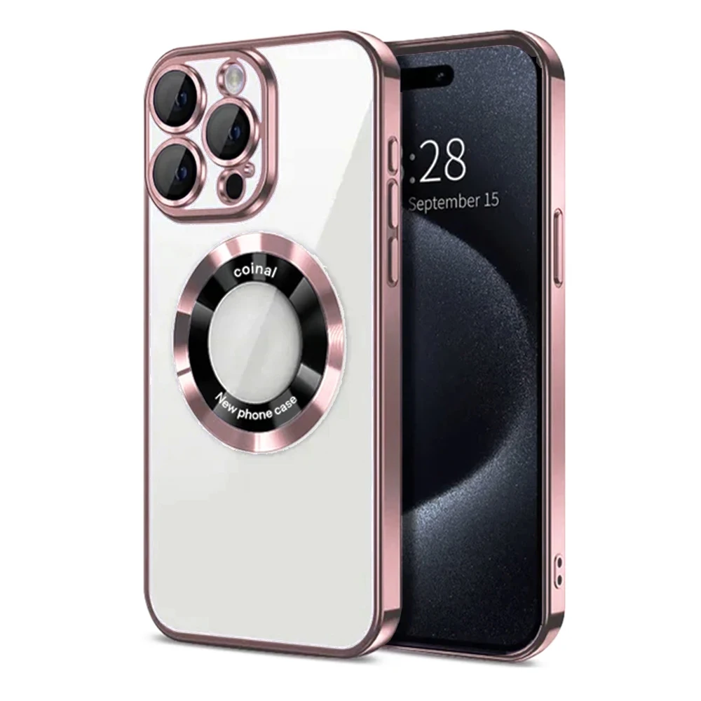 Premium Magnetic Gold-Plated iPhone Case with Camera Shield and Apple Logo Enhancer