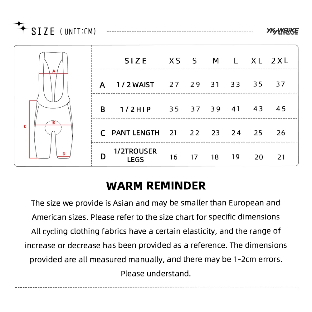 YKYWBIKE Women's Cycling bib shorts Bike Bib Shorts Pro MTB Cycling Bib 3D High Density Pad Excellent Performance 6H ride