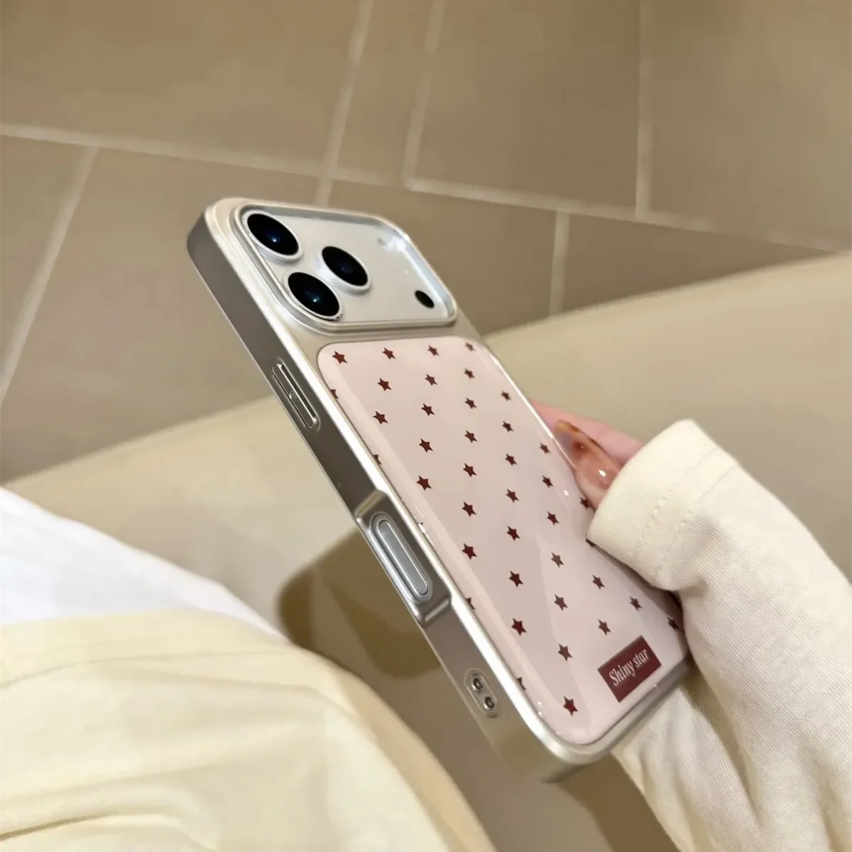 Full Screen Star Electroplated Drip Glue Phone Case with Y2K Design