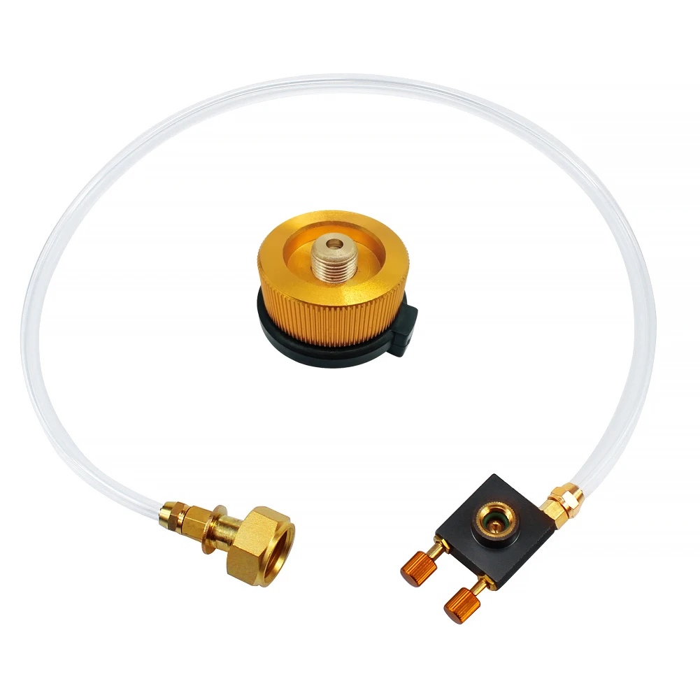  Outdoor Camping Gas Stove Propane Refill Adapter Gas Flat Cylinder Tank Coupler Adaptor Gas Charging With Pressure Relief Valve 