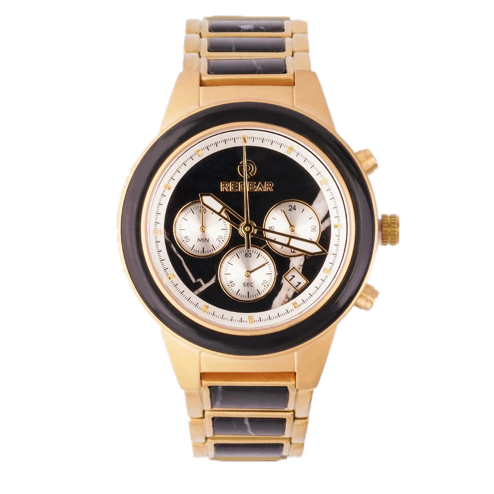 

VK63 Chronograph Watch Men Quartz Wristwatches Luxury 40mm Sports Chrono Watches Stainless Steel Marble Wood Clocks REDEAR 2023