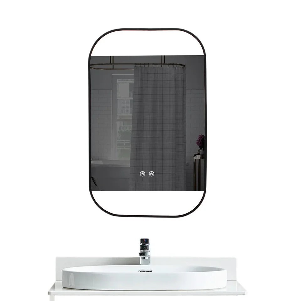 Espelho Banheiro LED 91x71cm Smart - Antiembaçante Com Display Horário E Temperatura