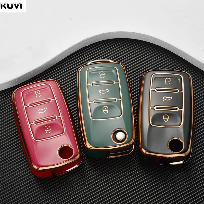 2 3 Button TPU Car Key Case Cover Shell Fob For VW Volkswagen Polo Tiguan Passat B5 B6 B7 Golf 4 5 6 MK6 Jetta Lavida Skoda Seat key case,key case cover,car key shell