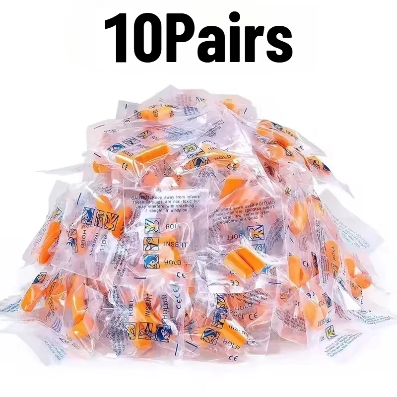 10 פראיס-100 פראיס אטמי אוזניים אטומים לרעש, אטמי אוזניים ריבאונד, אטמי אוזניים אטומים לרעש של בית המפעל, סט אטמי אוזניים לעזרת שינה, ארוזים בנפרד, ניתנים לשימוש חוזר
