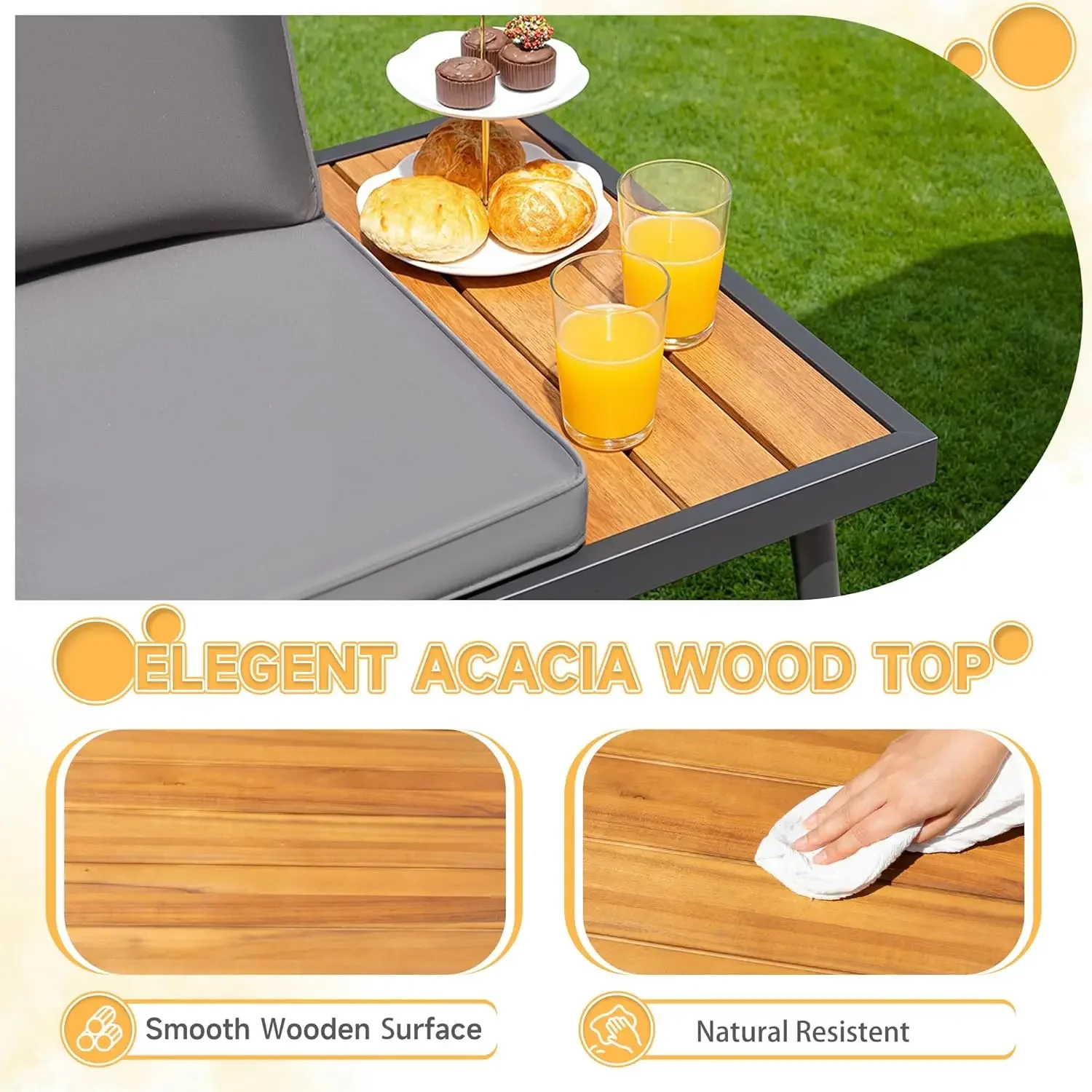 Outdoor L-Shape Sectional Sofa Set 5