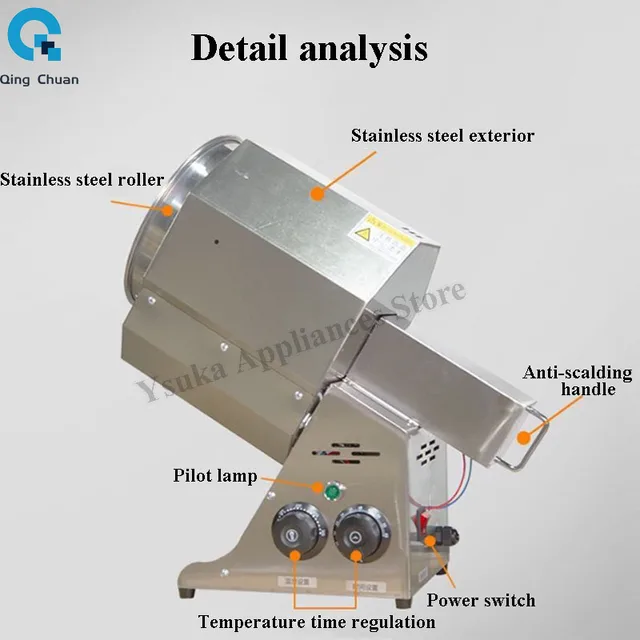 Roasting Sesame Peanut Melon Seeds Baking Tools Grain Drying Electric Coffee Beans Coffee Nut Roaster Machine 2