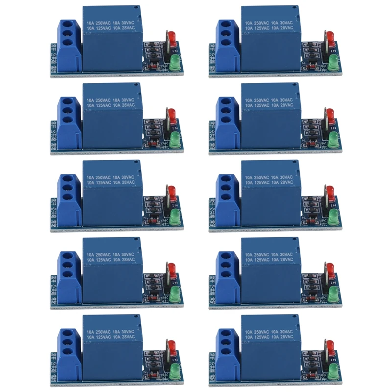 

10Pcs One Channel Relay Module 12V Low Level Trigger Relay Expansion Plate Load Controlled Relay Switch Module