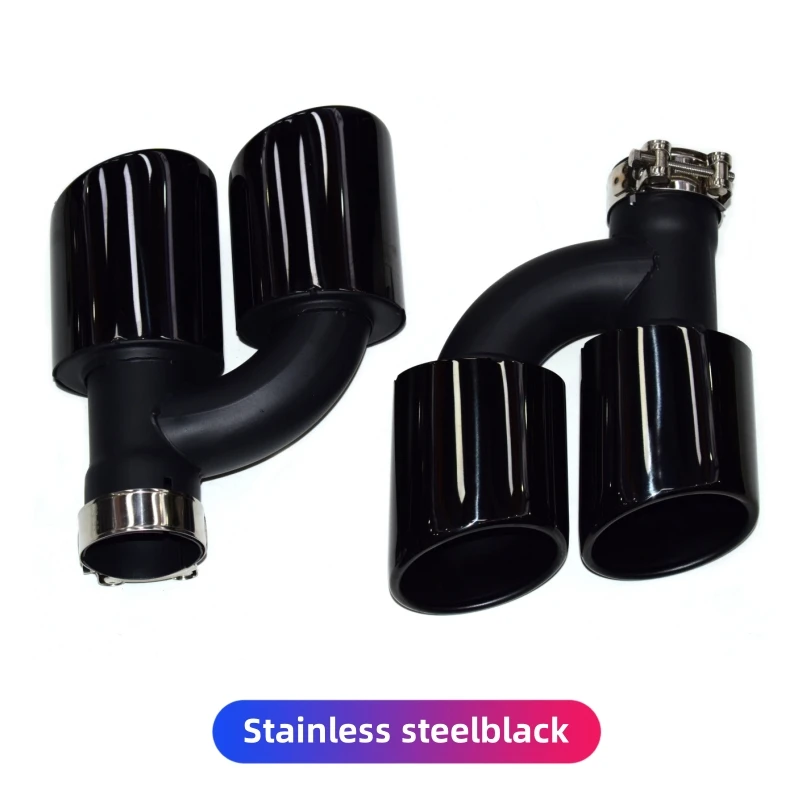 For Audi A4 A5 A6 A7 Pipe Modification S4 S5 S6 S7 Quad Tail Pipe Black Muffler Tip Exhaust Head
