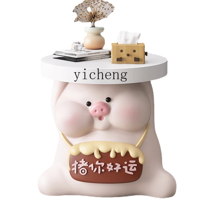 

ZK Cute Pig Floor Ornaments Home Ornament Living Room TV Cabinet and Tea Table Children's Room Bedroom Bedside Table