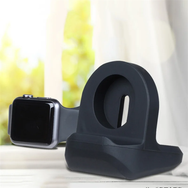 Silicone Charger Stand For Apple Watch Series 8 7 6 5 SE 4 3 For Iwatch Desktop Nightstand Non Slip Support Charging Accessories