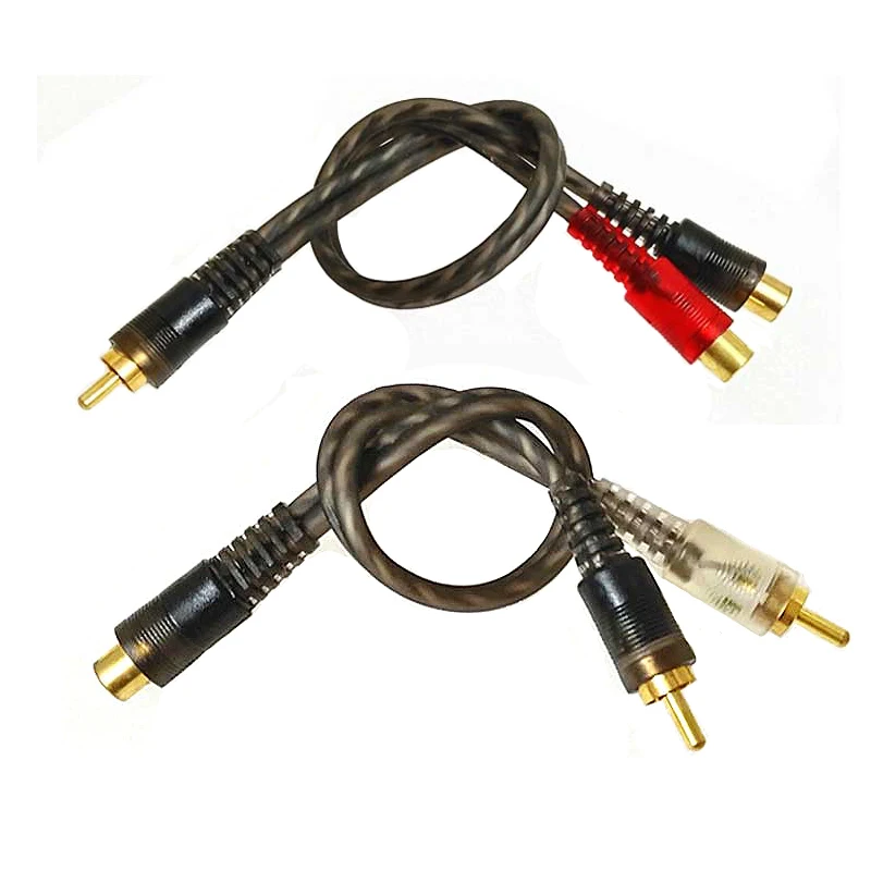 Lettore Dvd Mp3 2 Rca Maschio A 1 Rca Femmina Cavo Ofc 1 Rca Femmina A 2 Rca Maschio Y Cavo Splitter Per Subwoofer Sistema Audio Per Auto