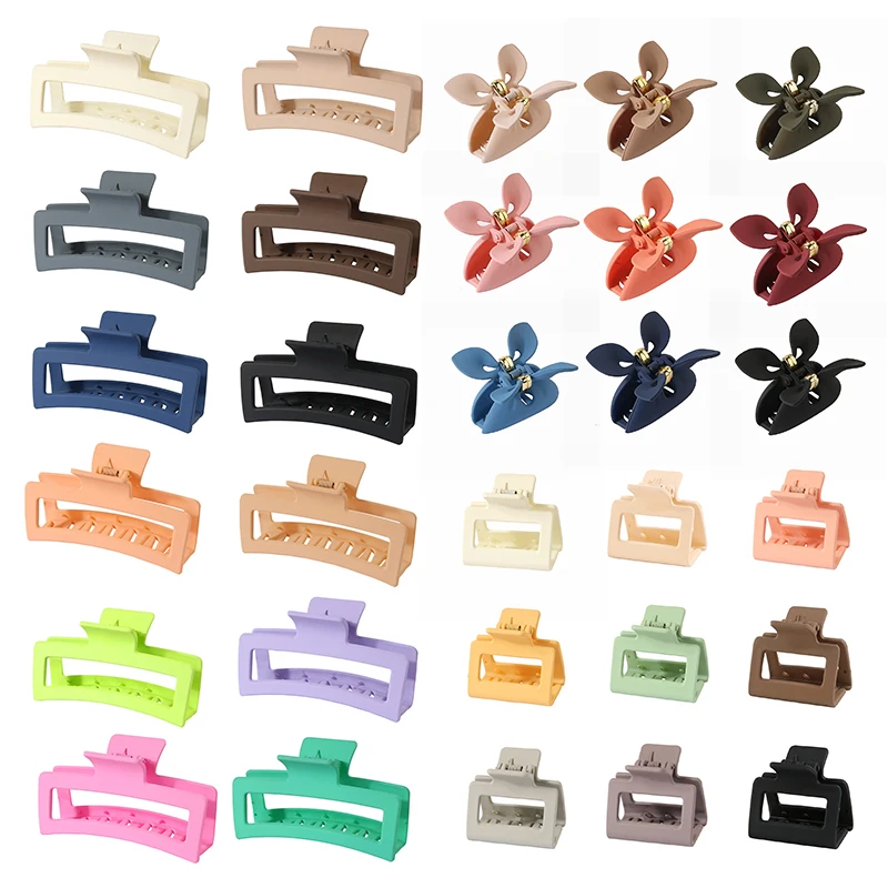 13 CM Super Large Rectangular Frosted 5CM PS Material 7CM Butterfly Shape Women Hair Claw Hair Clip Shark Clip Hair Accessories