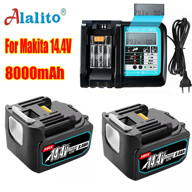 

Сменный литий-ионный аккумулятор BL1460 14,4 В 8000 мАч для Makita BL1430 BL1440 LXT200 BDF340 TD131D с фотоэлементами, аккумуляторы для электроинструментов