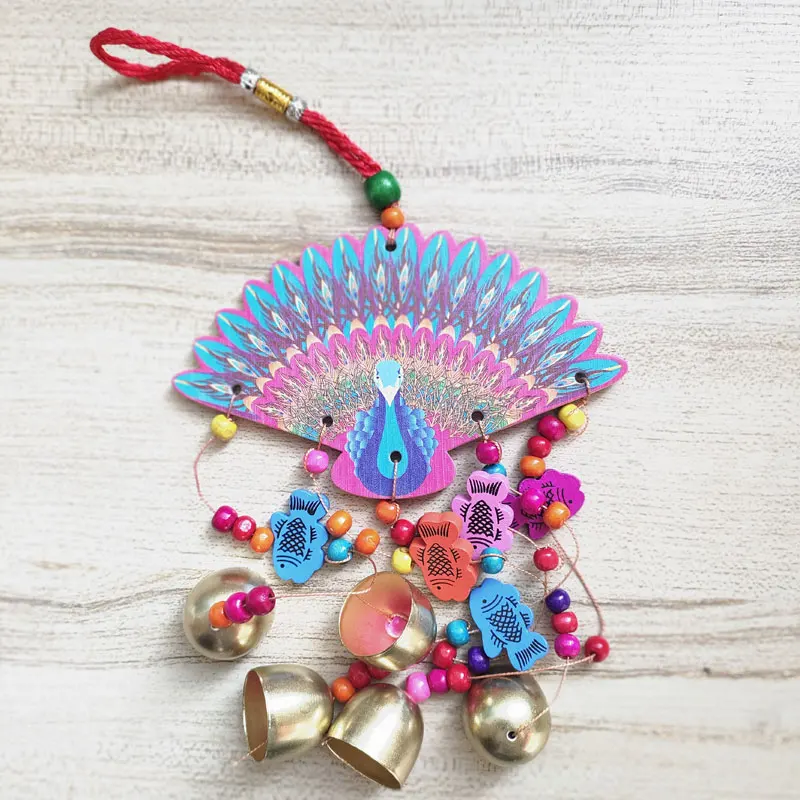 Rajasthan campana rotonda multicolore campanello a vento per interni ed esterni