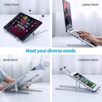 Support pliable Portable en métal pour ordinateur Portable, Support réglable en aluminium pour Macbook Pro Air, Base de tablette pour ordinateur de bureau 5