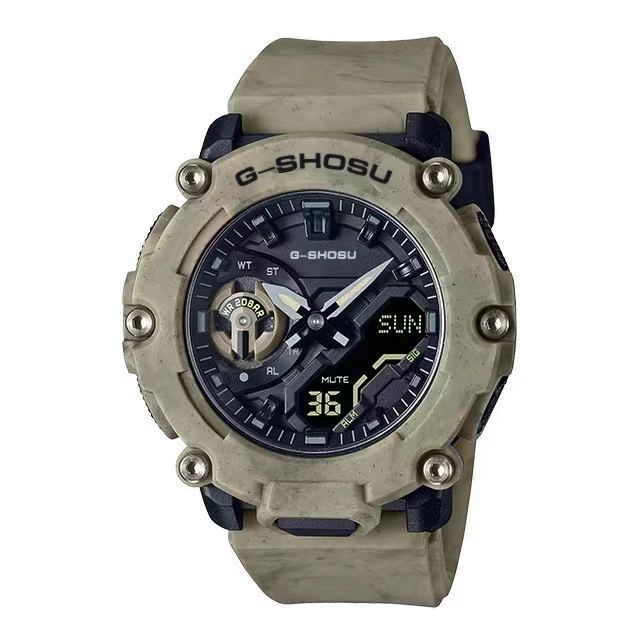 Sports Digital Electronic Unisex Watch 2200 Large Dial Fully Functional LED Dual Display World Time LED Auto Hand Lifting Lights 5