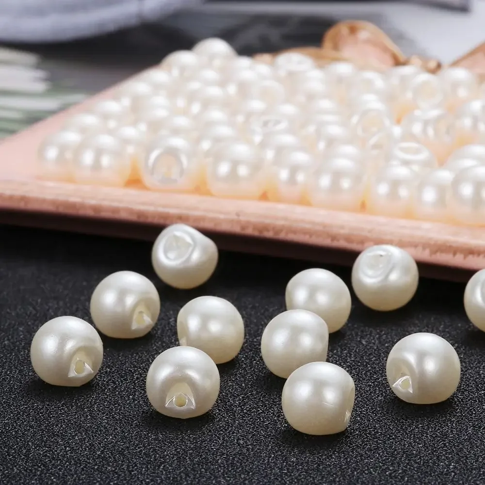 Plastic Round Pearl Buttons for Sewing and Scrapbooking
