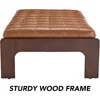 47.75" Leather Ottoman Coffee Table, Tufted Upholstered Cocktail Ottoman, Large Footrest Ottoman Bench with Solid Wood Frame 6